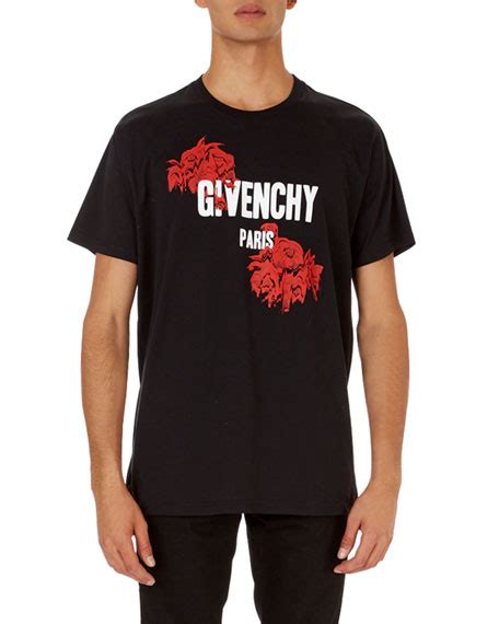 givenchy rose t shirt white|Givenchy graphic crewneck t shirt.